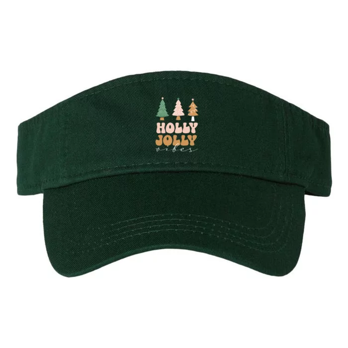 Holly Jolly Vibes Retro Groovy Valucap Bio-Washed Visor