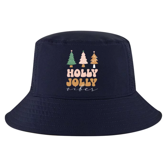 Holly Jolly Vibes Retro Groovy Cool Comfort Performance Bucket Hat