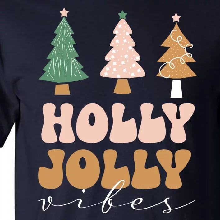 Holly Jolly Vibes Retro Groovy Tall T-Shirt