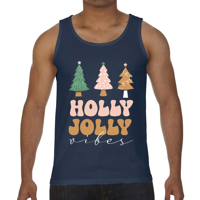 Holly Jolly Vibes Retro Groovy Comfort Colors® Tank Top