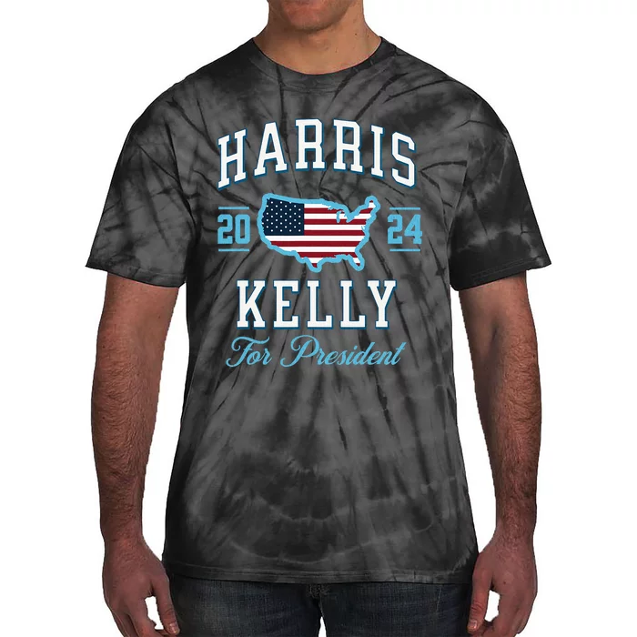 Harris Kelly 2024 Usa Flag Presidential Election Tie-Dye T-Shirt