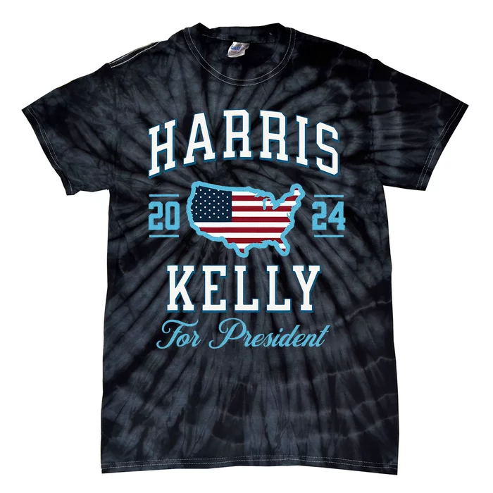 Harris Kelly 2024 Usa Flag Presidential Election Tie-Dye T-Shirt