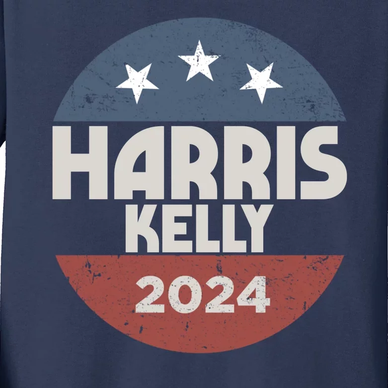 Harris Kelly 2024 For President Kamala Harris Mark Kelly Kids Long Sleeve Shirt