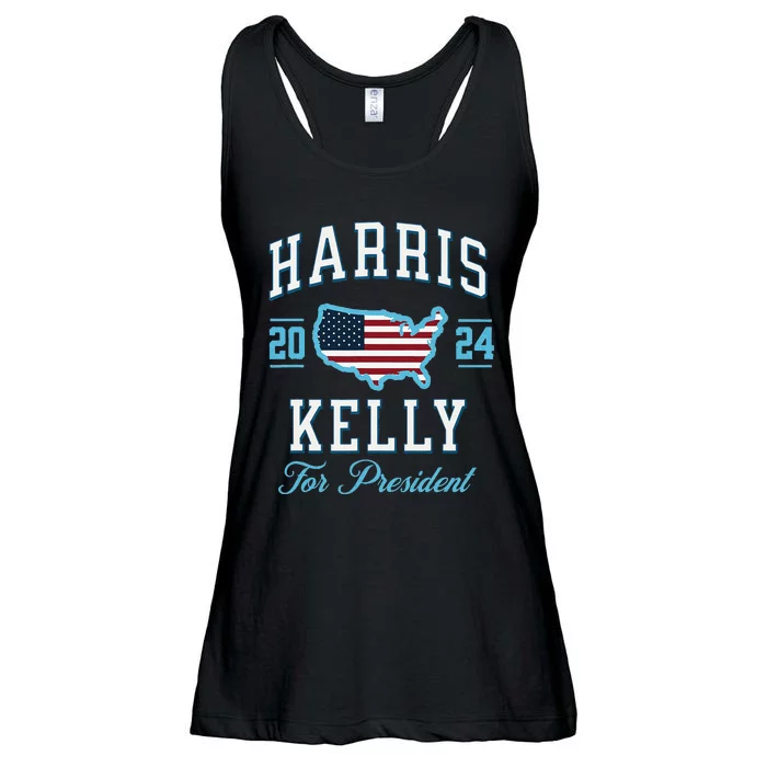 Harris Kelly 2024 Usa Flag Presidential Election Vintage Ladies Essential Flowy Tank