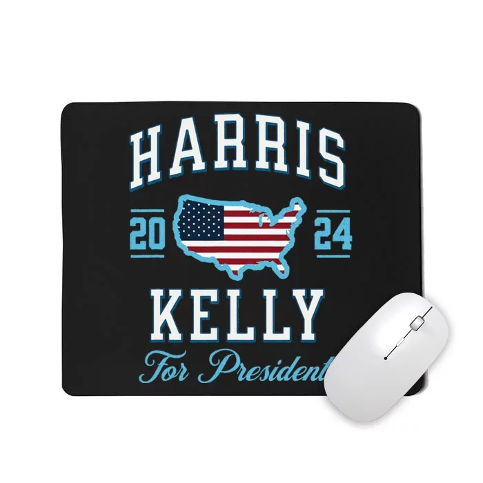 Harris Kelly 2024 Usa Flag Presidential Election Vintage Mousepad