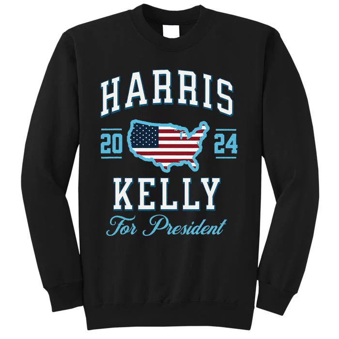 Harris Kelly 2024 Usa Flag Presidential Election Vintage Tall Sweatshirt