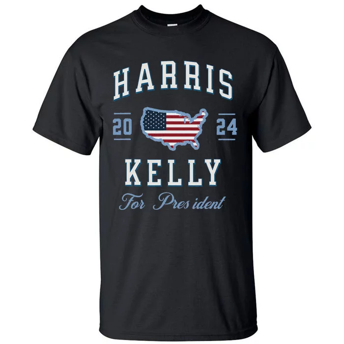 Harris Kelly 2024 Usa Flag Presidential Election Vintage Tall T-Shirt