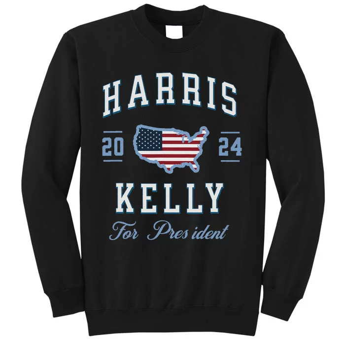 Harris Kelly 2024 Usa Flag Presidential Election Vintage Tall Sweatshirt