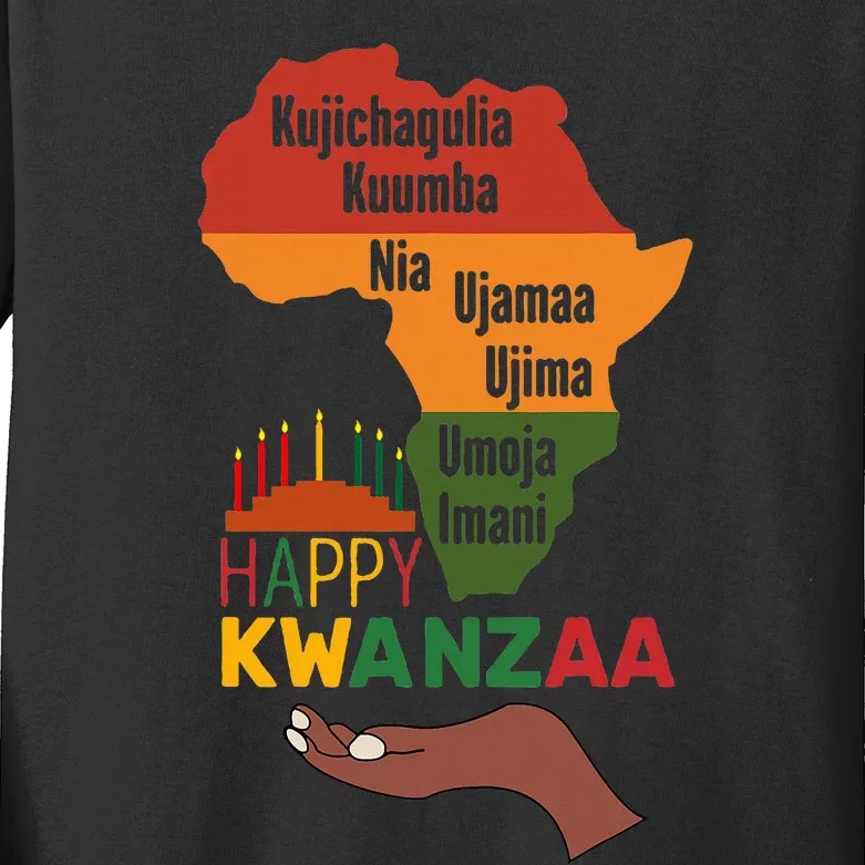 Happy Kwanzaa 7 Principles Of Kwanzaa Kids Long Sleeve Shirt