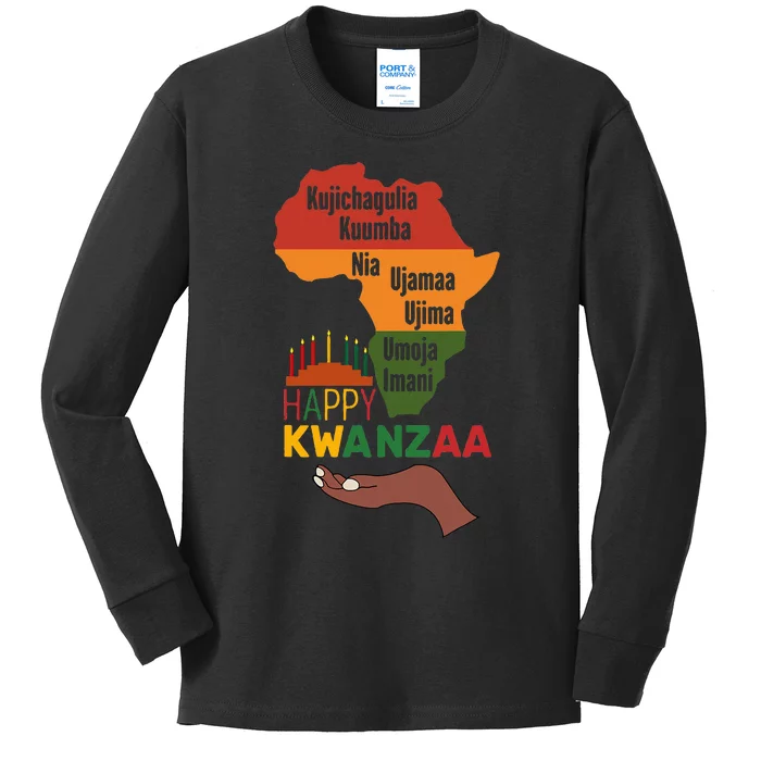 Happy Kwanzaa 7 Principles Of Kwanzaa Kids Long Sleeve Shirt