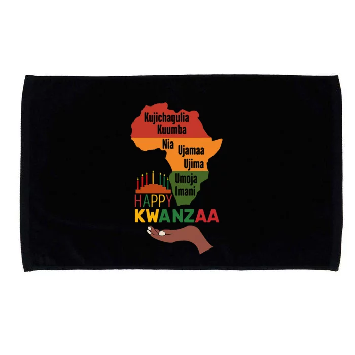 Happy Kwanzaa  7 Principles Of Kwanzaa Microfiber Hand Towel