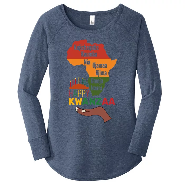 Happy Kwanzaa  7 Principles Of Kwanzaa Women's Perfect Tri Tunic Long Sleeve Shirt