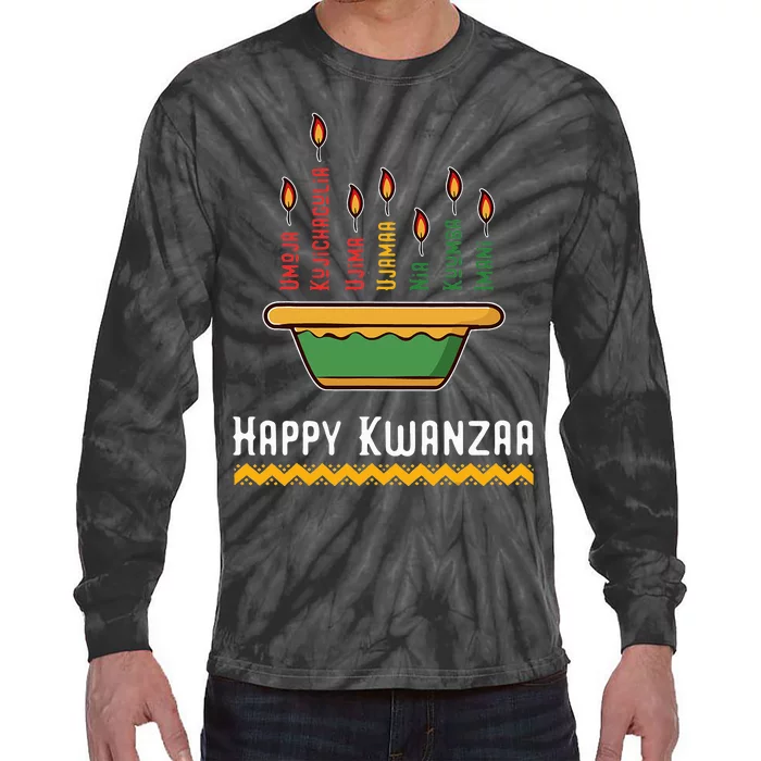 Happy Kwanzaa 7 Principles Of Kwanzaa Dec 26 Jan 1 Tie-Dye Long Sleeve Shirt