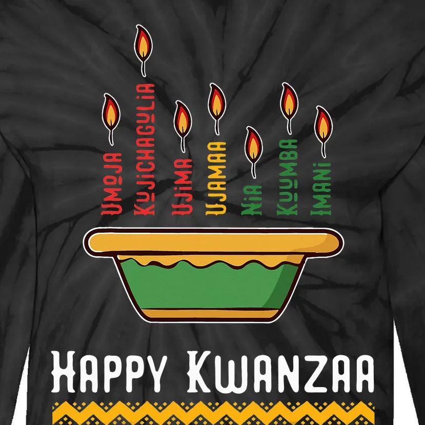 Happy Kwanzaa 7 Principles Of Kwanzaa Dec 26 Jan 1 Tie-Dye Long Sleeve Shirt