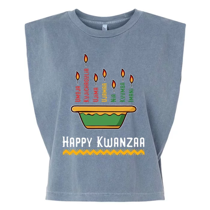 Happy Kwanzaa 7 Principles Of Kwanzaa Dec 26 Jan 1 Garment-Dyed Women's Muscle Tee