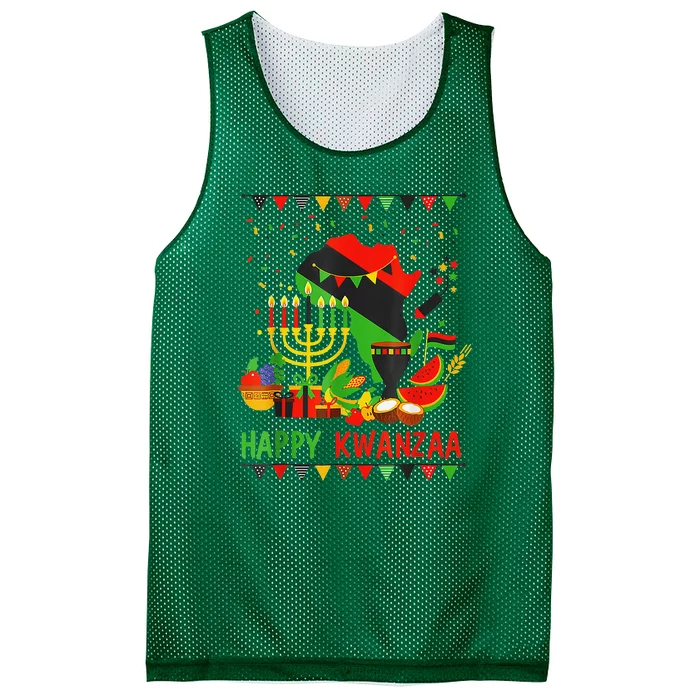 Happy Kwanzaa 7 Principles Of Kwanzaa December 26 January 1 Mesh Reversible Basketball Jersey Tank