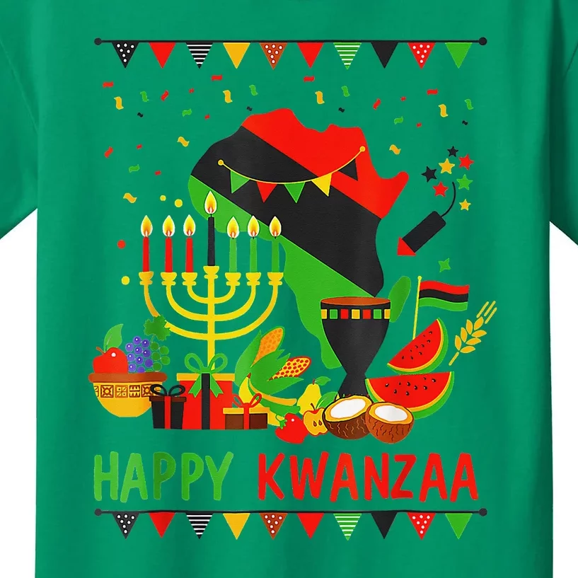 Happy Kwanzaa 7 Principles Of Kwanzaa December 26 January 1 Kids T-Shirt