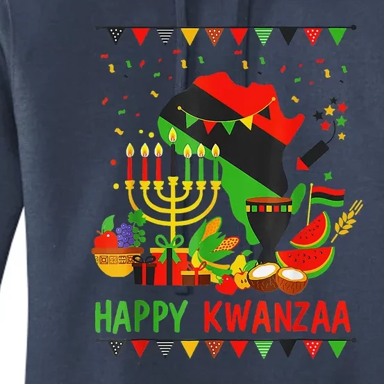 Happy Kwanzaa 7 Principles Of Kwanzaa December 26 January 1 Women's Pullover Hoodie