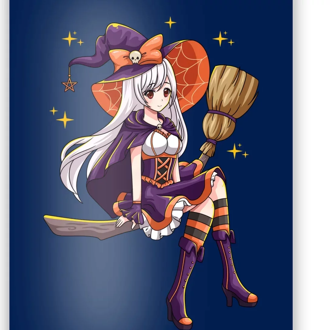 Halloween Kawaii Anime Manga Witch Wo Girl Poster