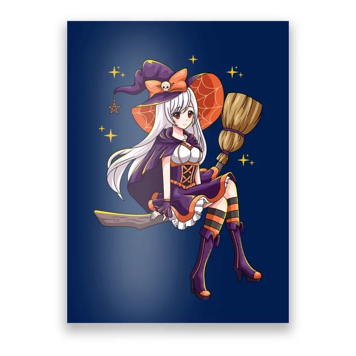 Halloween Kawaii Anime Manga Witch Wo Girl Poster