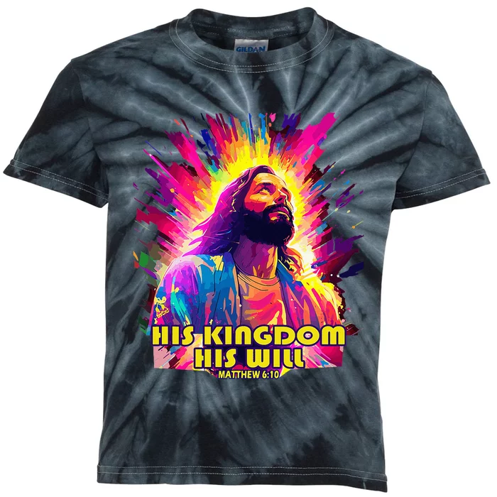 His Kingdom And His Will Christian Design Kids Tie-Dye T-Shirt