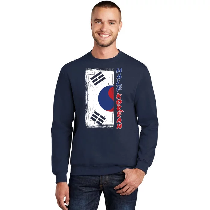 Half Korean American Graphic Funny South Korean Flag Tall Sweatshirt