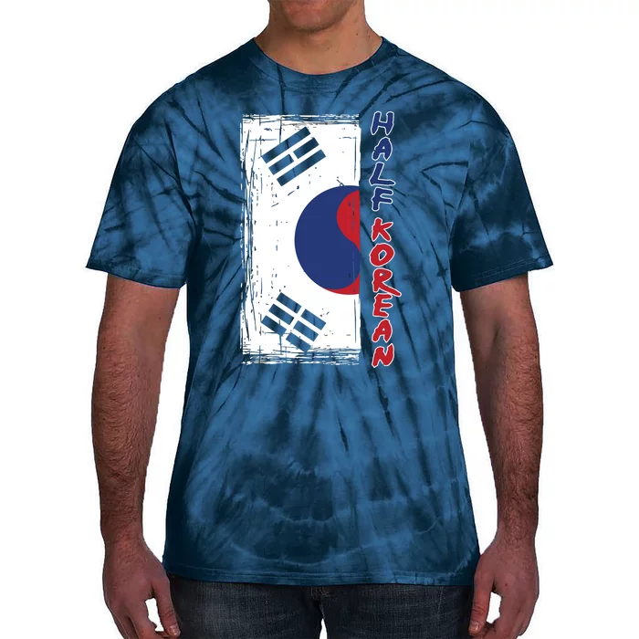 Half Korean American Graphic Funny South Korean Flag Tie-Dye T-Shirt