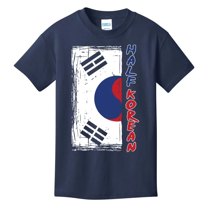 Half Korean American Graphic Funny South Korean Flag Kids T-Shirt