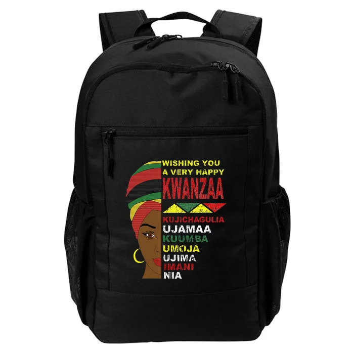 Happy Kwanzaa African Black Woman 7 Principles Daily Commute Backpack