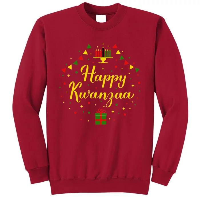 Happy Kwanzaa African Black Woman 7 Principles Tall Sweatshirt