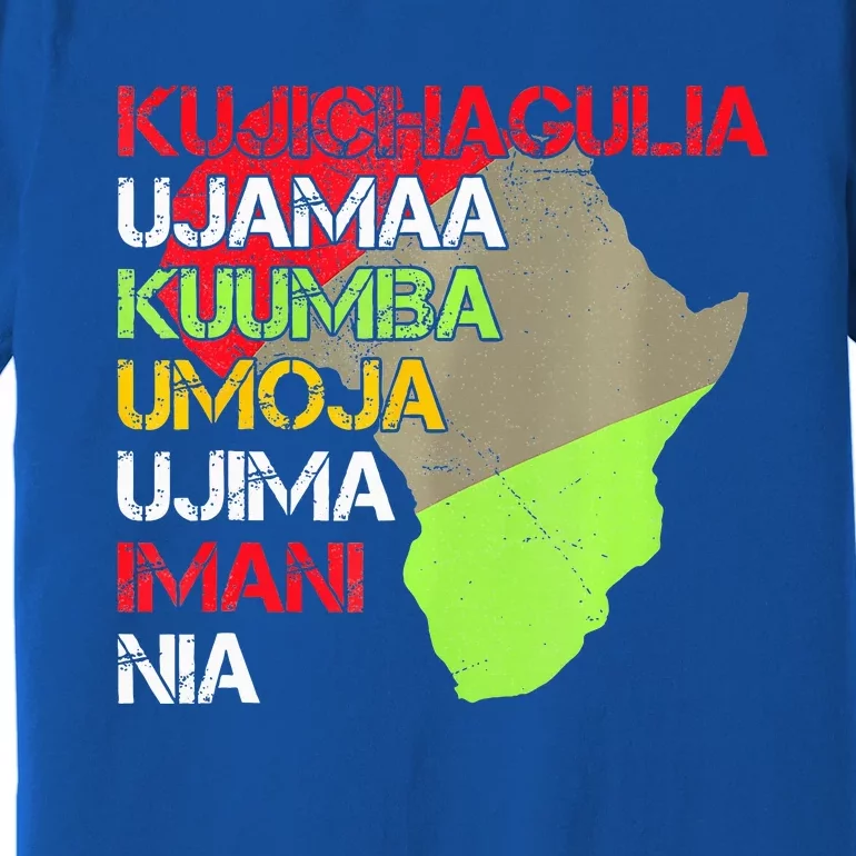 Happy Kwanzaa Africa Map 7 Seven Principles Celebration Premium T-Shirt