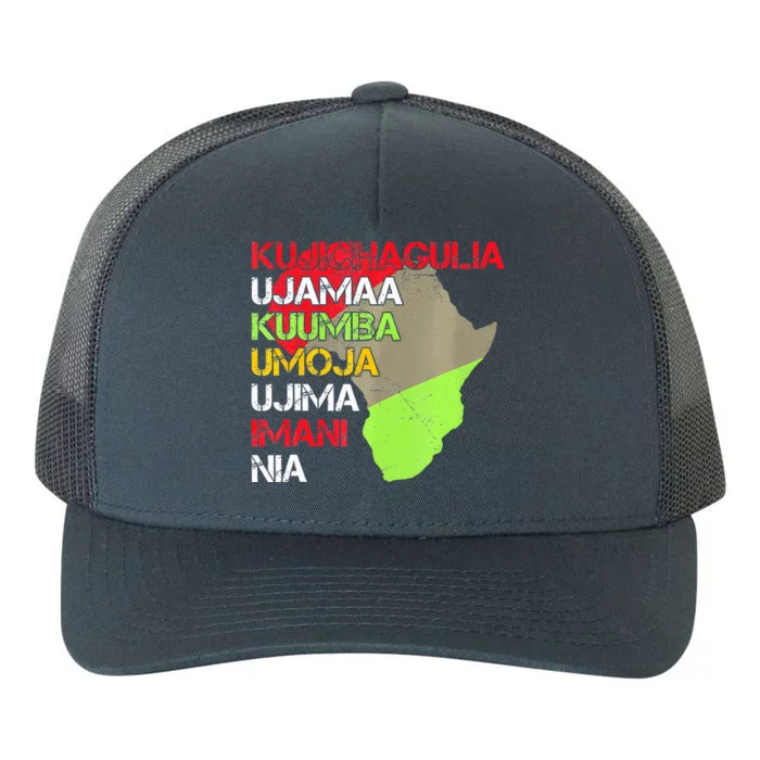 Happy Kwanzaa Africa Map 7 Seven Principles Celebration Yupoong Adult 5-Panel Trucker Hat