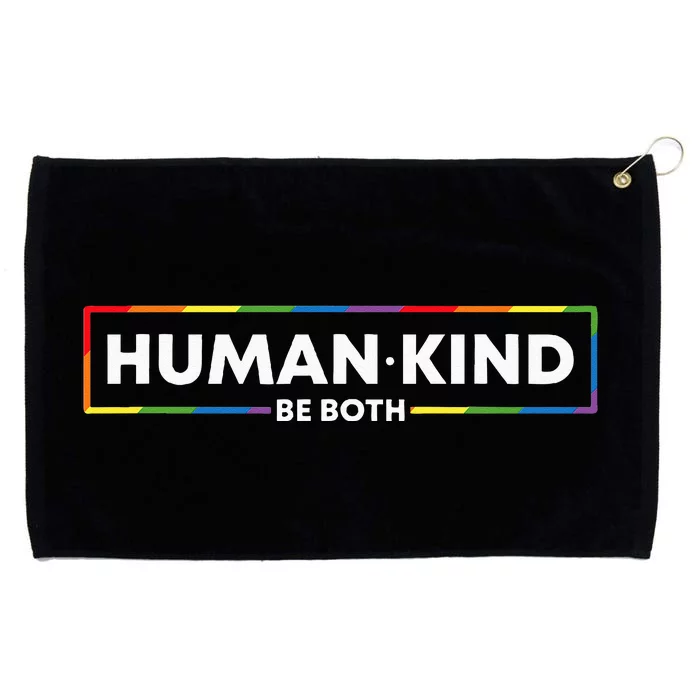 Human Kind Be Both LGBTQ Ally Pride Rainbow Positive Message Grommeted Golf Towel