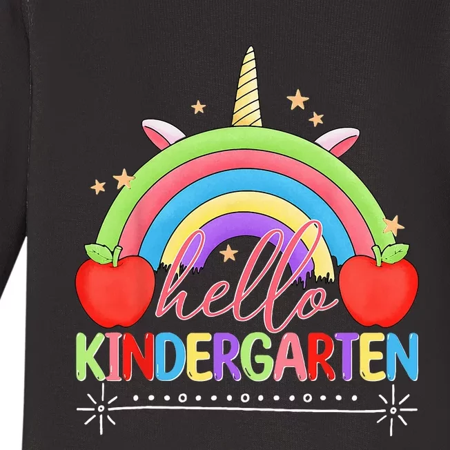 Hello Kindergarten Back To School Teacher Student Baby Long Sleeve Bodysuit