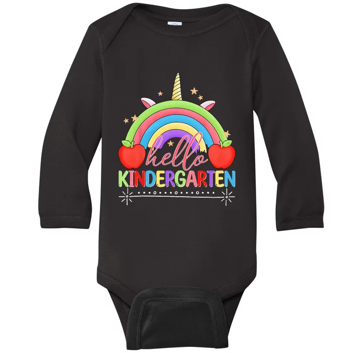 Hello Kindergarten Back To School Teacher Student Baby Long Sleeve Bodysuit