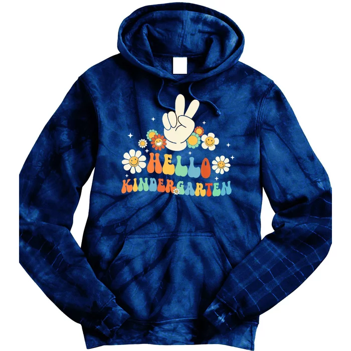 Hello Kindergarten Back To School Kindergarten Teacher Tie Dye Hoodie