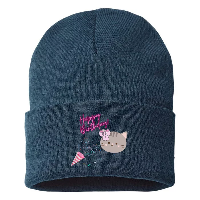 Hapawear Kitty Birthday Confetti Sustainable Knit Beanie