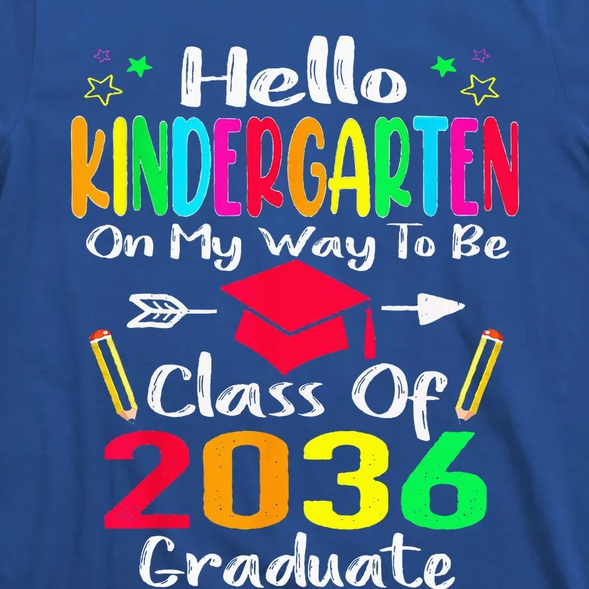 Hello Kindergarten Back To School Class Of 2036 Grow With Me T-Shirt