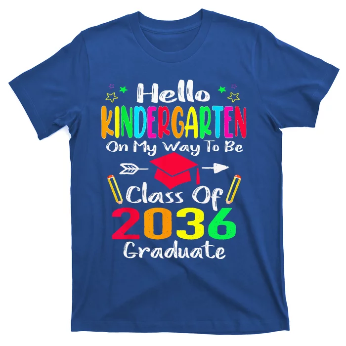 Hello Kindergarten Back To School Class Of 2036 Grow With Me T-Shirt