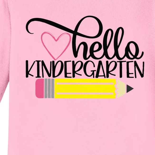 Hello Kindergarten Back to School Teacher Student Gift Baby Long Sleeve Bodysuit