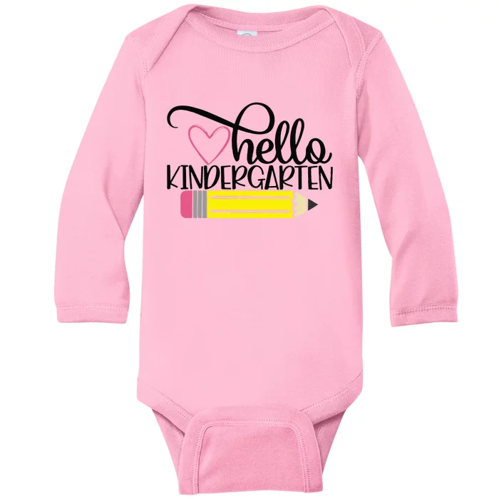 Hello Kindergarten Back to School Teacher Student Gift Baby Long Sleeve Bodysuit