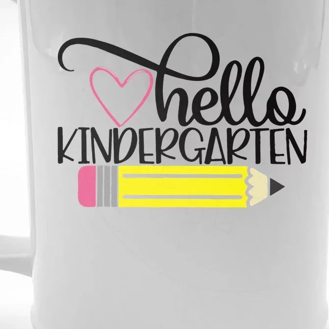 Hello Kindergarten Back to School Teacher Student Gift Front & Back Beer Stein