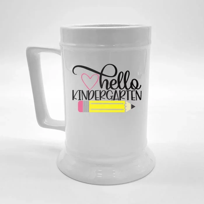 Hello Kindergarten Back to School Teacher Student Gift Front & Back Beer Stein