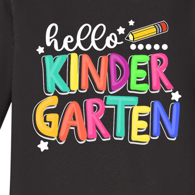 Hello Kindergarten Back To School Teacher Student Gift Baby Long Sleeve Bodysuit