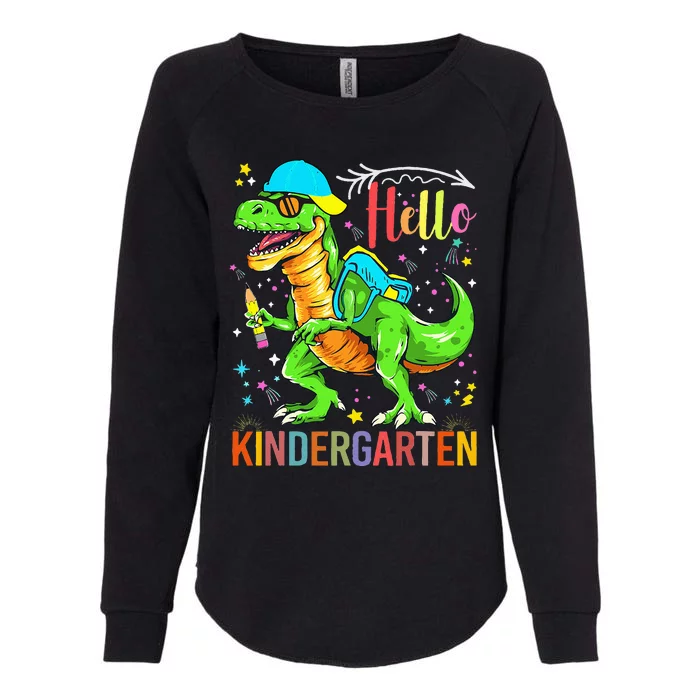 Hello Kindergarten Back To School Dinosaur Design. Womens California Wash Sweatshirt