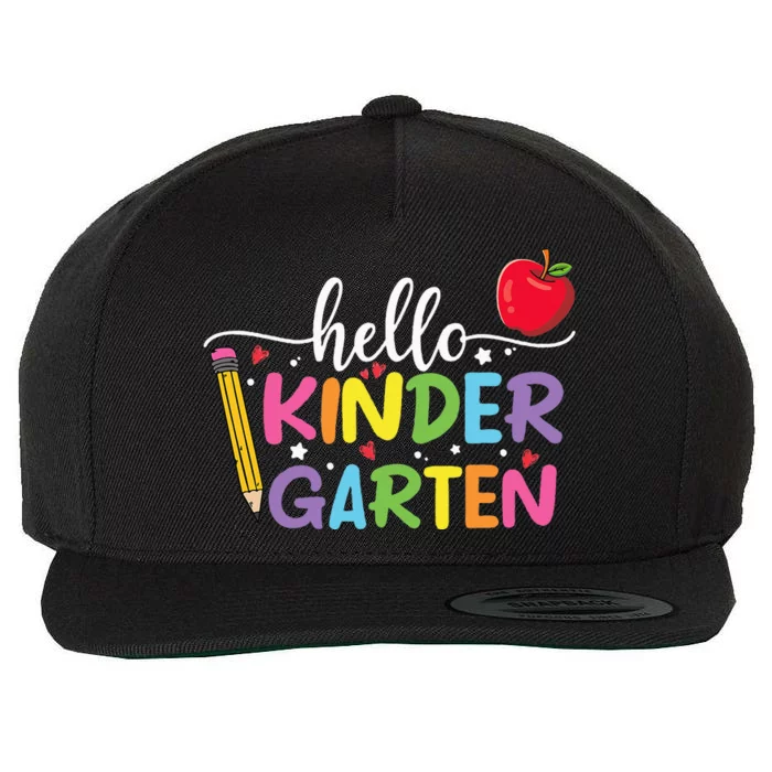 Hello Kindergarten Back to School Teacher Wool Snapback Cap