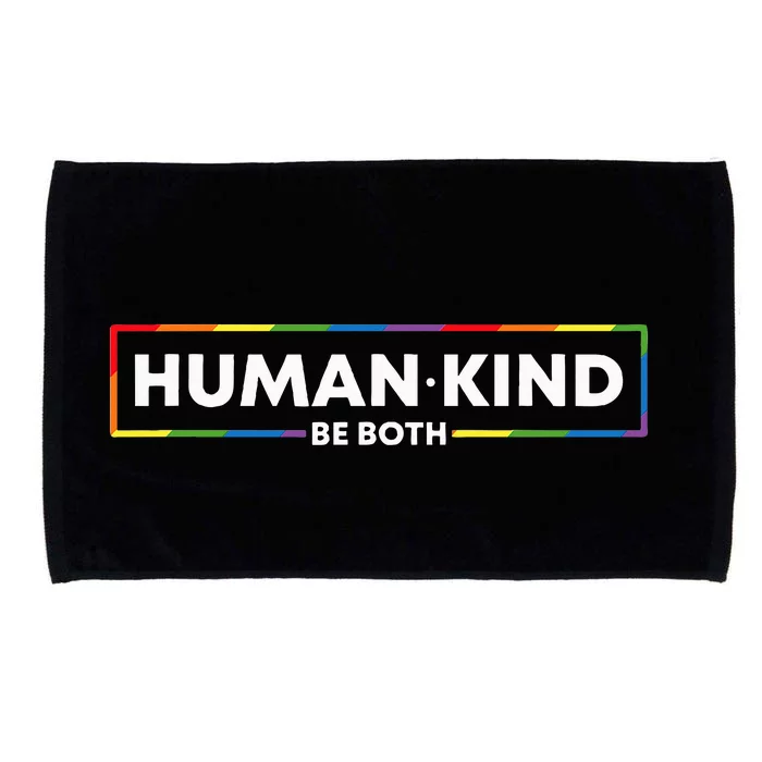 Human Kind Be Both Lgbtq Ally Pride Rainbow Positive Message Microfiber Hand Towel