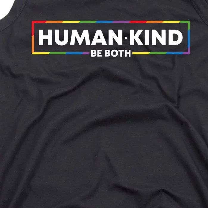 Human Kind Be Both Ally Pride Rainbow Positive Message Tank Top