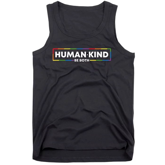 Human Kind Be Both Ally Pride Rainbow Positive Message Tank Top