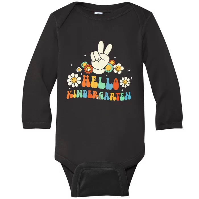 Hello Kindergarten Back to School Kindergarten Teacher Baby Long Sleeve Bodysuit